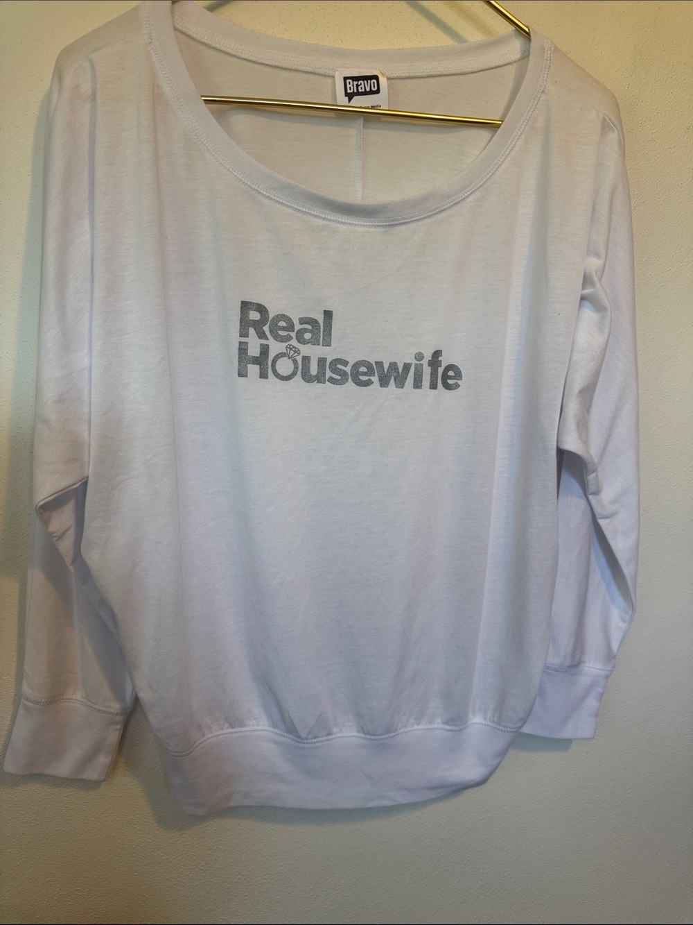 White "Real Housewife" Long Sleeve Top